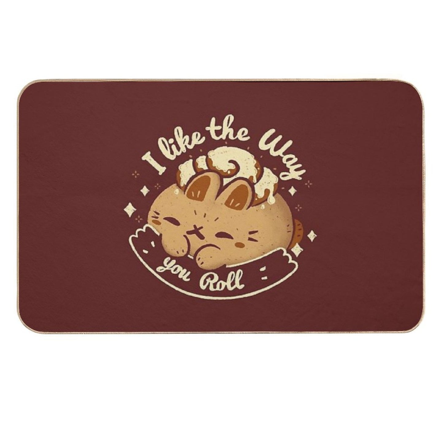 Kawaii Cinnamon Roll Bunny  Repositionable Bath Mat