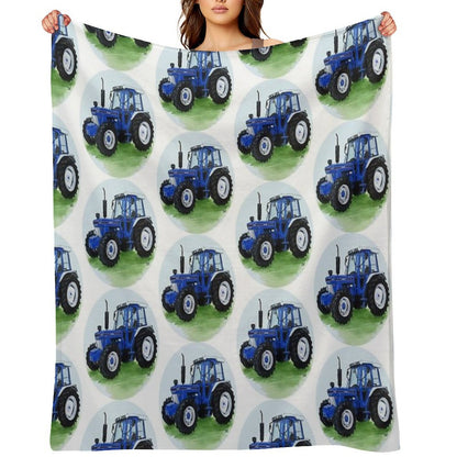 Blue Classic Tractor Gift-ready Throw Blanket