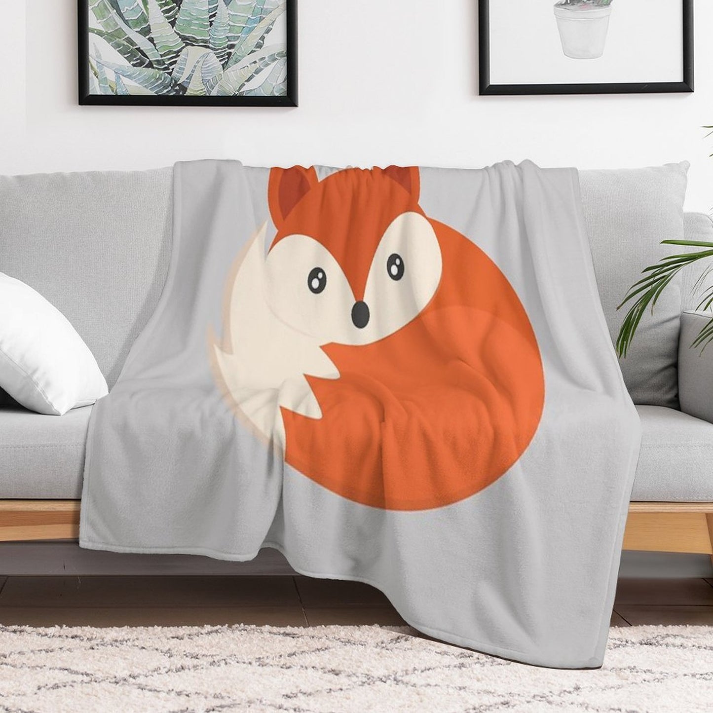 Hello Sleepy Fox Sustainable Throw Blanket
