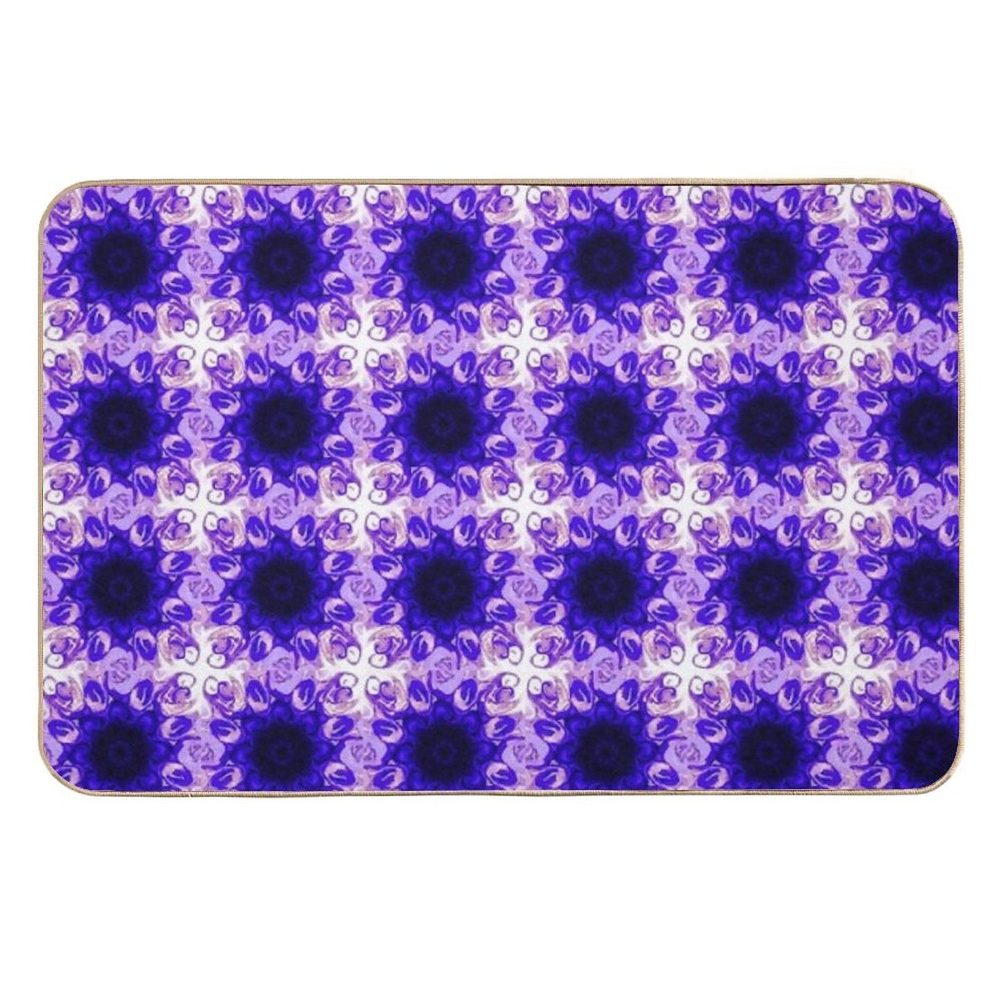 Pinkish Purple Mandela Tile  Fade-Resistant Bath Mat