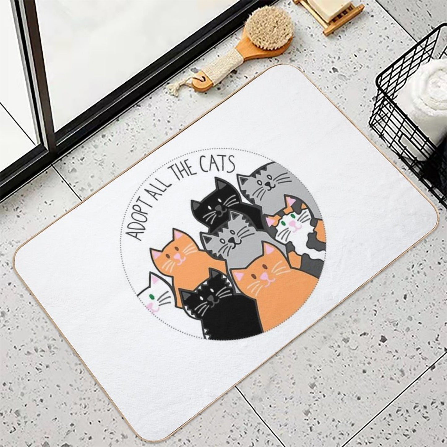 Adopt All The Cats  Odorless Bath Mat