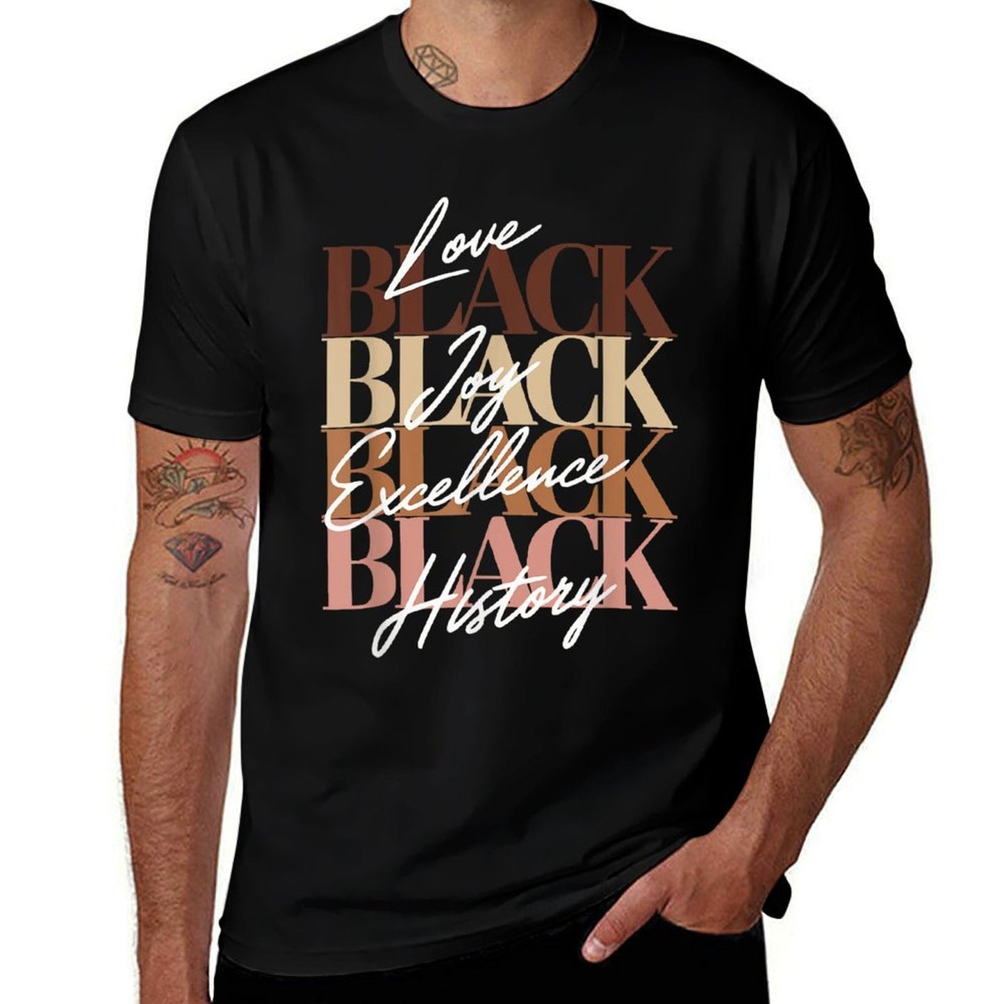 Black History Design for Women Black Love Melanin Women  Wrinkle-resistant T-Shirt