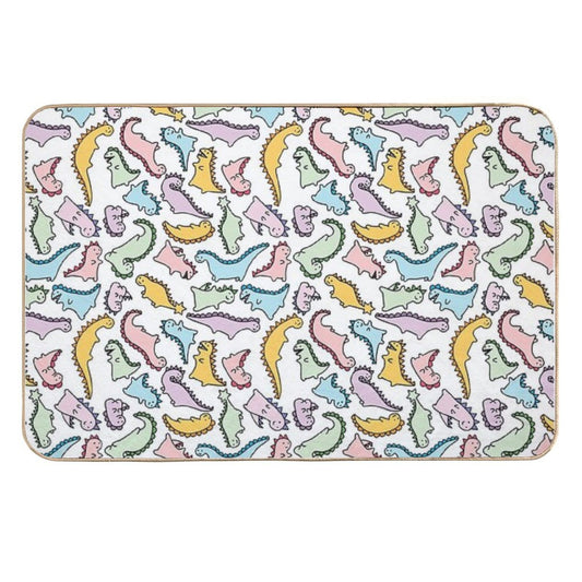 Cute Dino Explosion  Repositionable Bath Mat