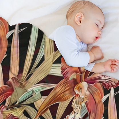 Autumn Orchid Splendor Machine-washable Throw Blanket