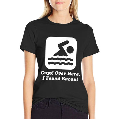 Funny Swimmer Over Here I Found Bacon  Breathable T-Shirt