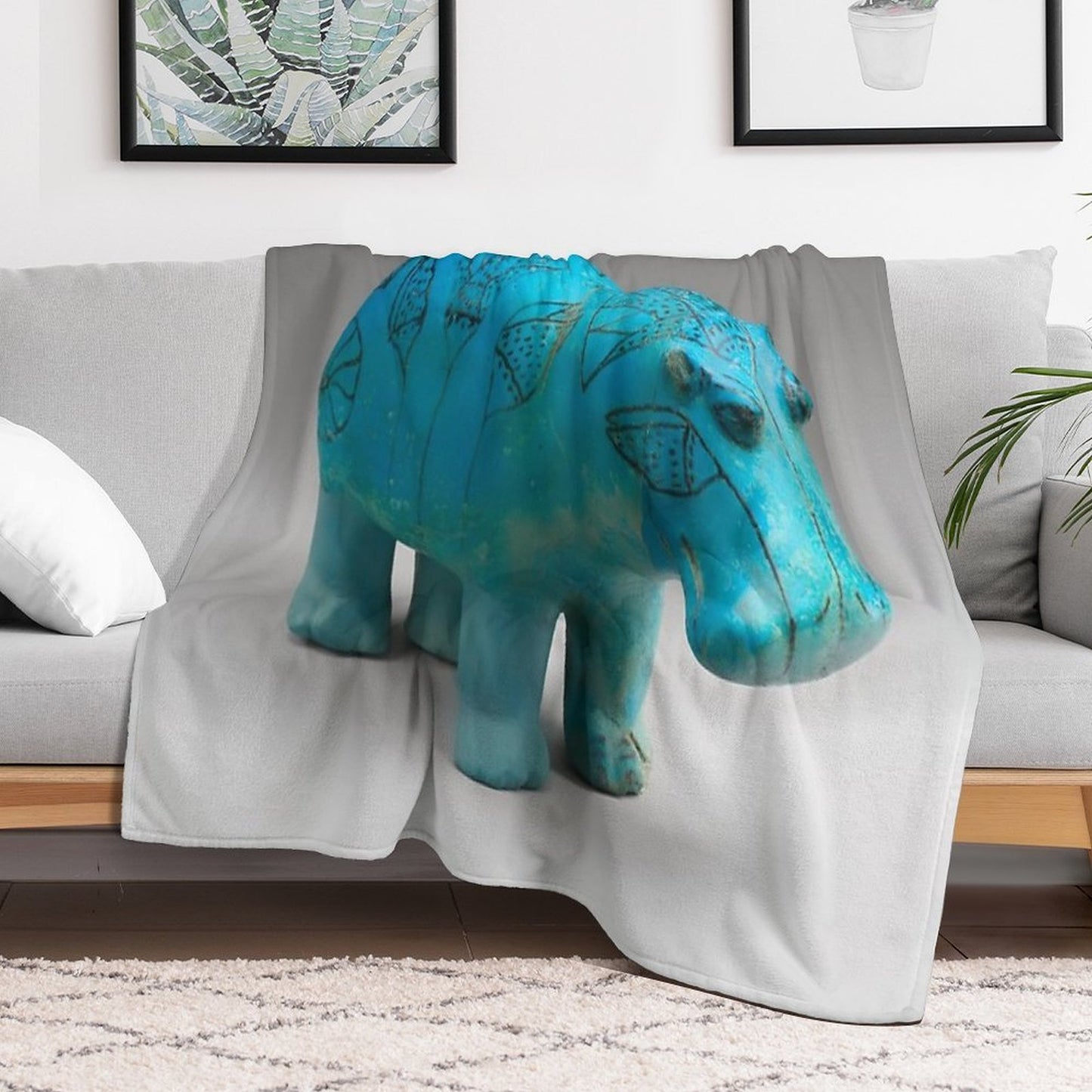 William The Hippo-  Ancient Egyptian Figurine Quick-dry Throw Blanket