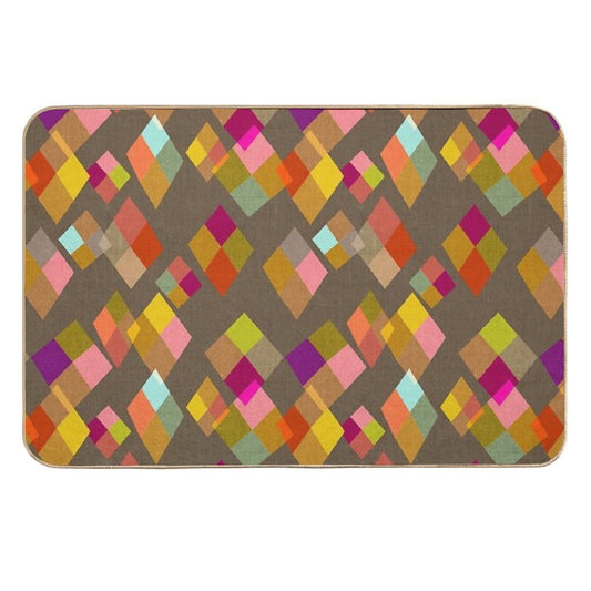 Stained Glass Windows Rainbow Diamonds Kites  Fade-Resistant Bath Mat