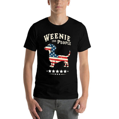 Weenie The People American 4th Of July Dachshund Lover  Fade-proof Color T-Shirt