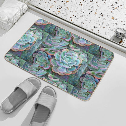 Succulents II  Easy To Clean Bath Mat