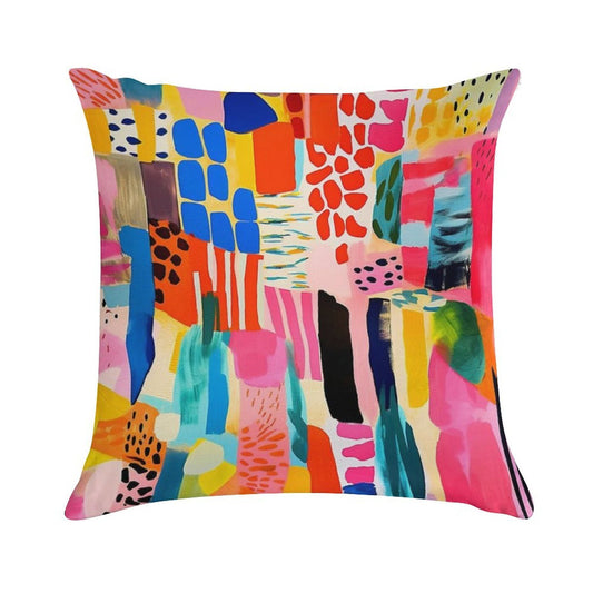 Vibrantly Colorful Trendy Abstract Designs Modern Art Soft Multiple Sizes Throw Pillow