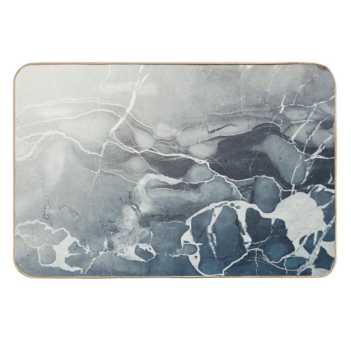 Blue Sea Marble  High-Traffic Bath Mat