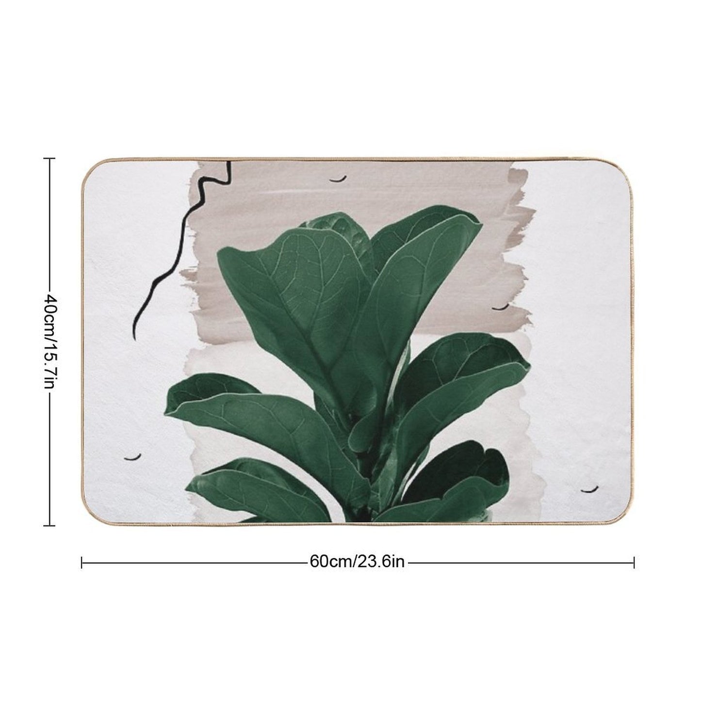 Fiddle Leaf Abstract - Naturelle #1 #minimal #wall #decor #art  Rapid-Drying Bath Mat