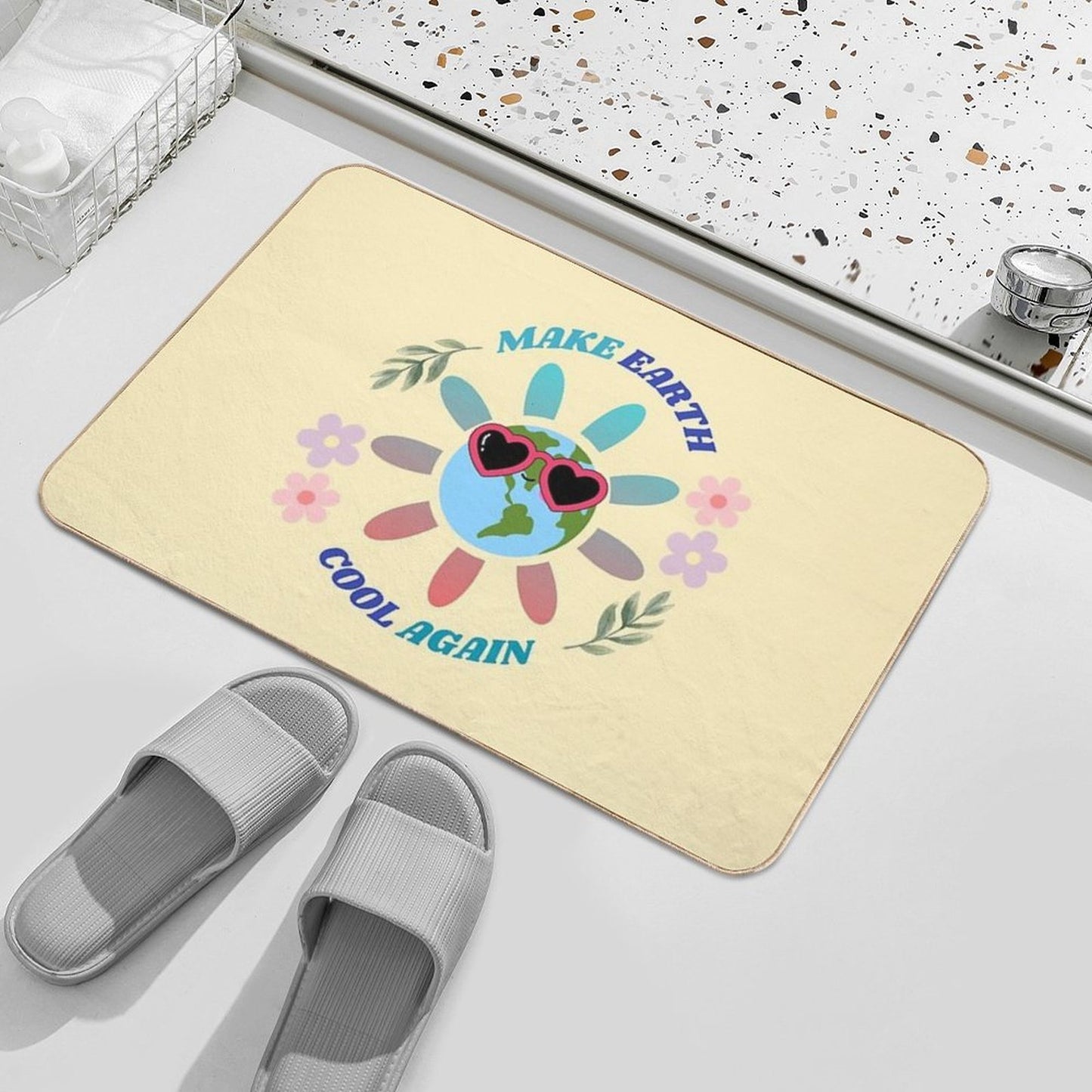Make Earth Cool Again  Slip-Resistant Bath Mat