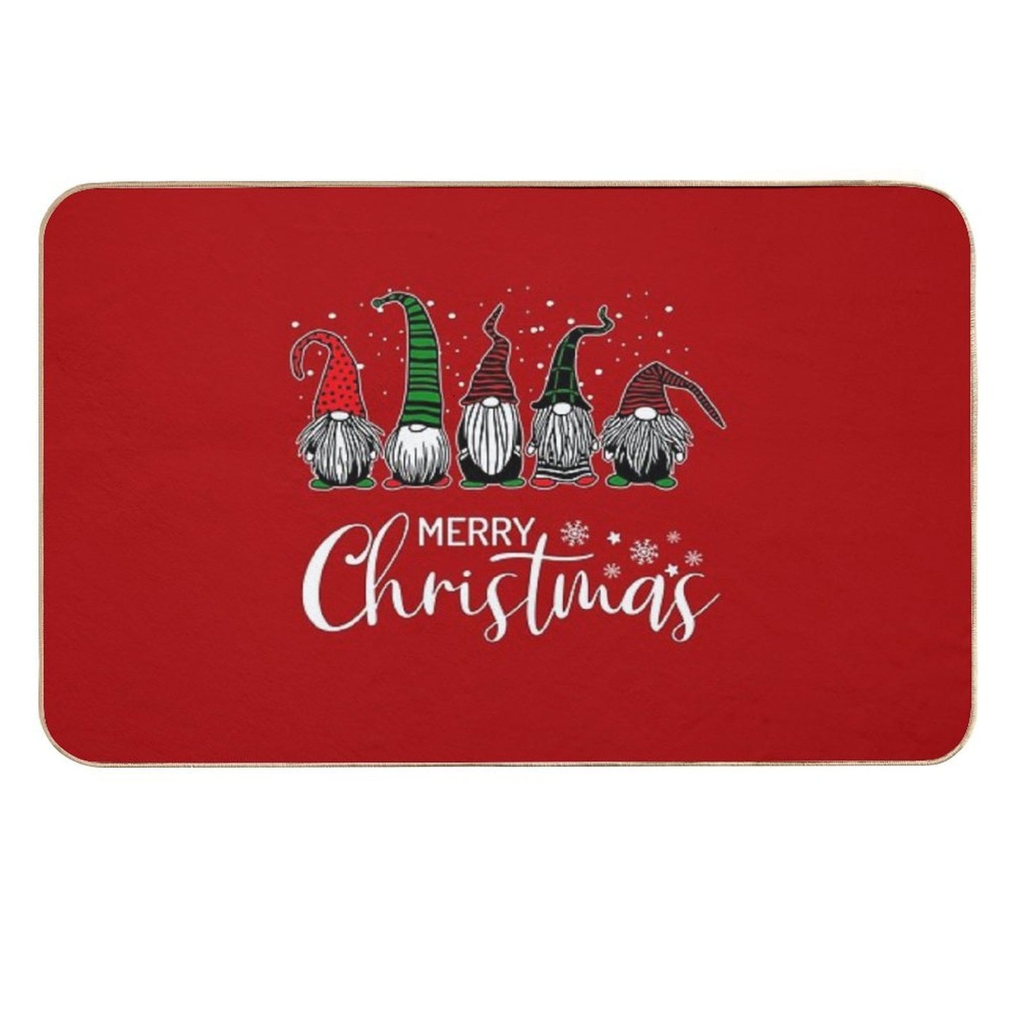 Cute Xmas Gnomes In Plaid Hats Merry Christmas Gift Fabulous Gnome Graphic  Dirt-Trapping Bath Mat