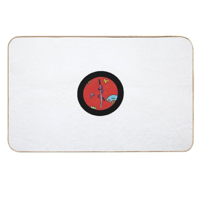 Okinawan Weapon Art Red  Easy Maintenance Bath Mat