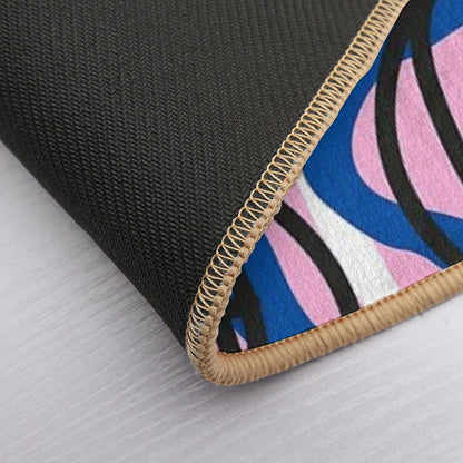 Abstract Pop Art Style Funky Hippie Scribble Durable Bath Mat