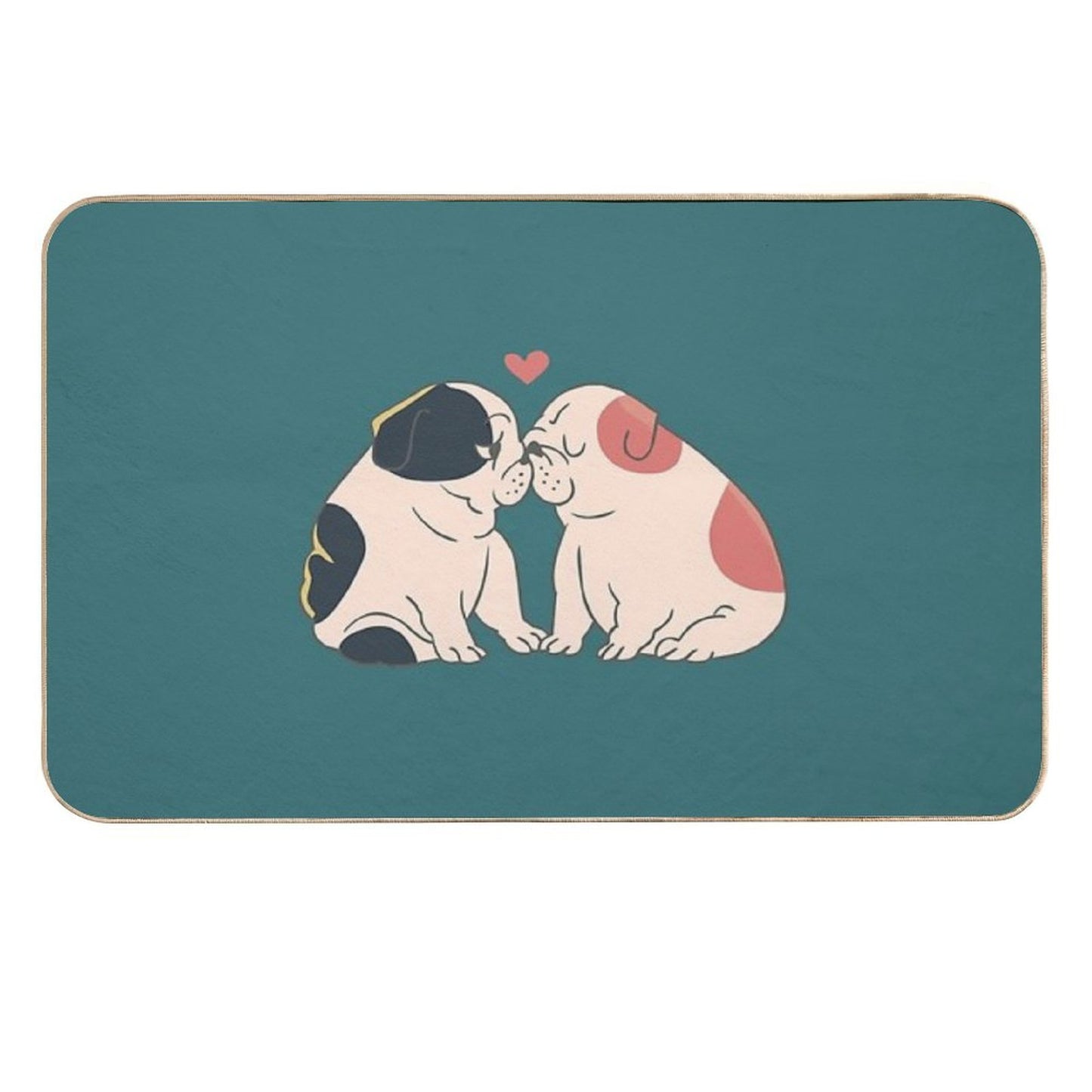 English Bulldog Kisses  Rapid-Drying Bath Mat