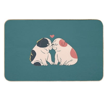 English Bulldog Kisses  Rapid-Drying Bath Mat