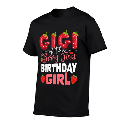 Gigi of The Berry First Birthday of Girl Strawberry Grandma  Polyester Blend T-Shirt