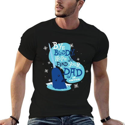 Elf Bye Buddy Narwhal Color Illustration Funny Christmas  Soft T-Shirt
