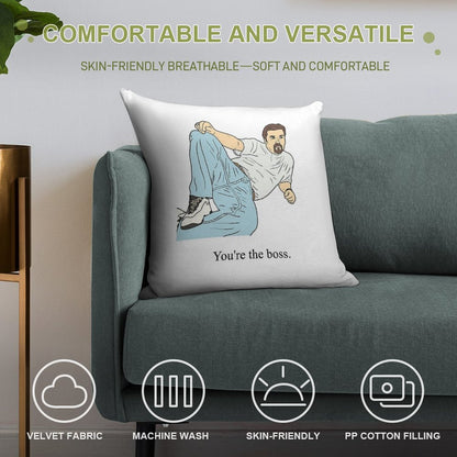 David Brent  You're The Boss Soft Ultra-Soft Texture Throw Pillow