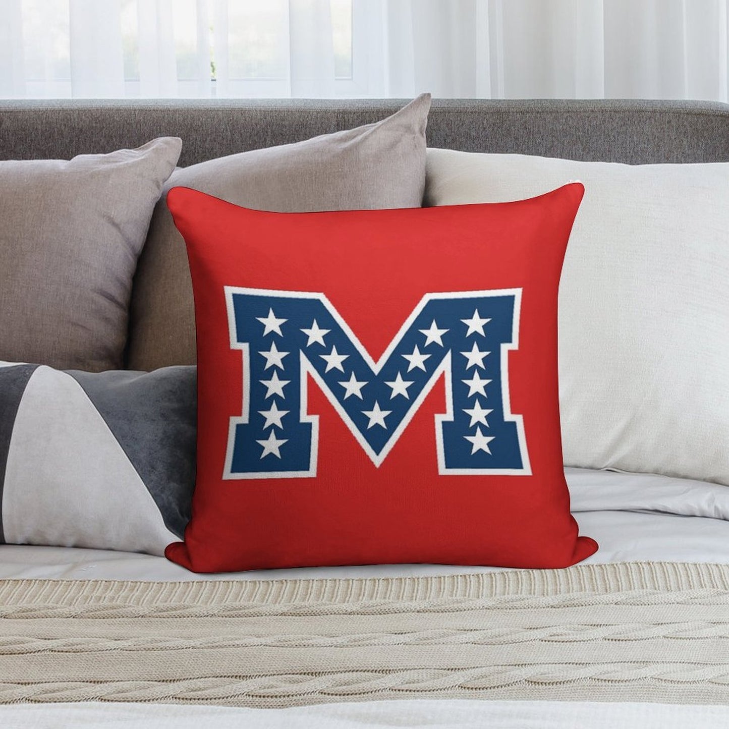 Battle M Soft Hidden Zipper Throw Pillow