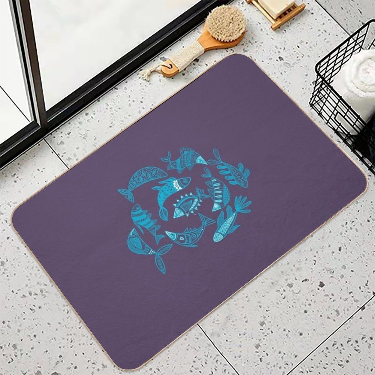 School Fish  Rapid-Drying Bath Mat