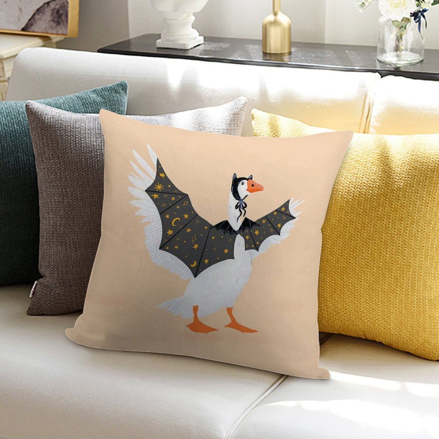 Bat Goose Soft Reinforced Edging Throw Pillow