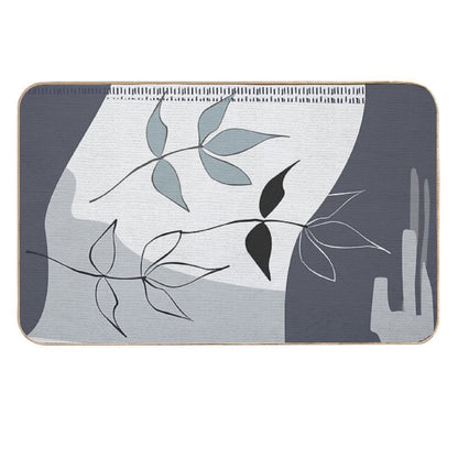 Abstract - Go with The Flow 3 in Blue  Absorbent Bath Mat