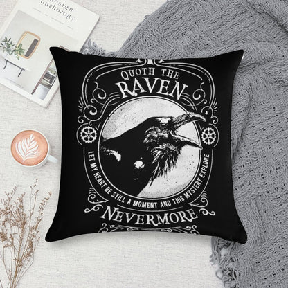 Nevermore - Quoth The Raven - The Raven by Edgar Allen Poe Soft Easy Maintenance Throw Pillow