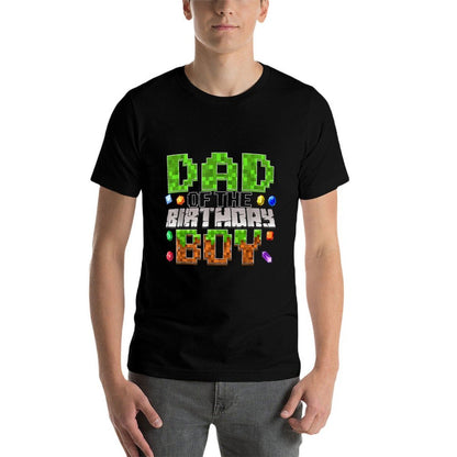 Dad Of The Birthday Boy Game Pixel Number Birthday Party  Relaxed-fit T-Shirt