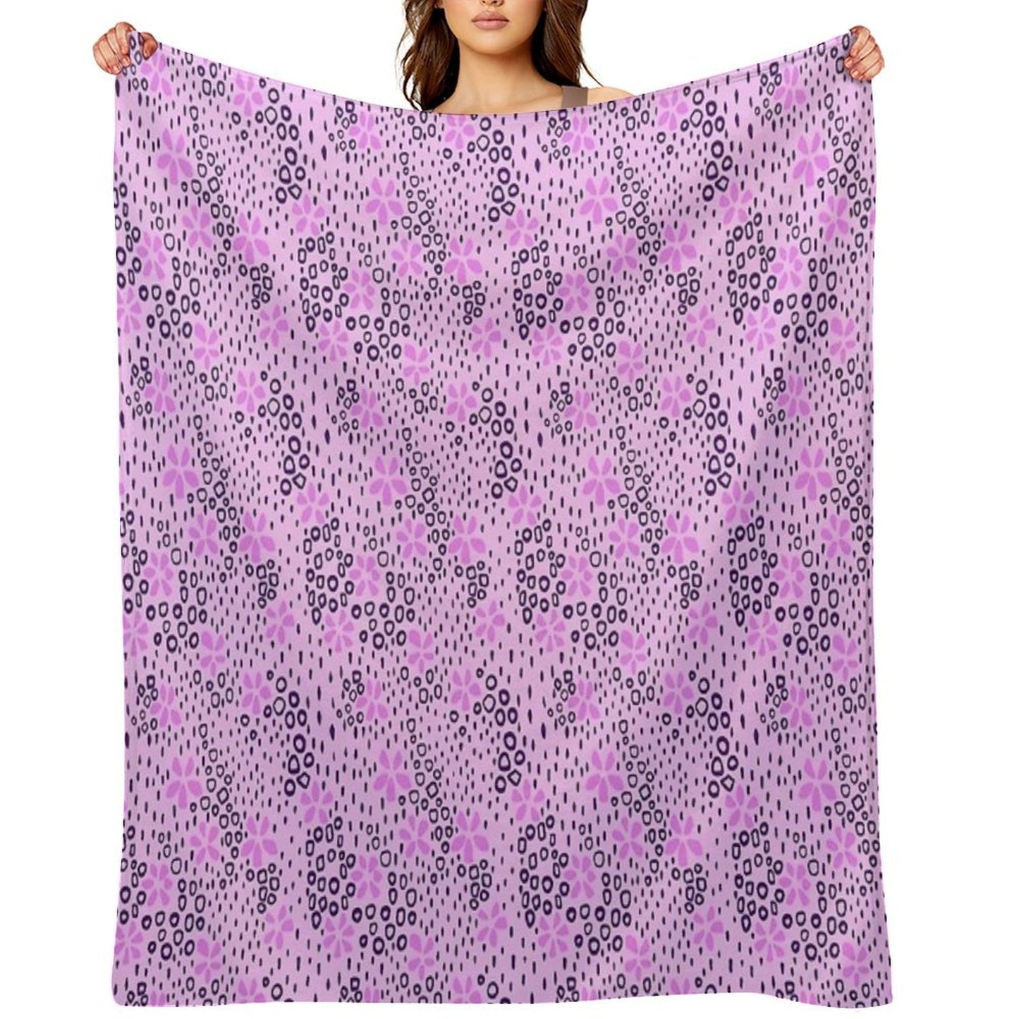Wildflower Field - Minimalist Floral Pattern Gift-ready Throw Blanket
