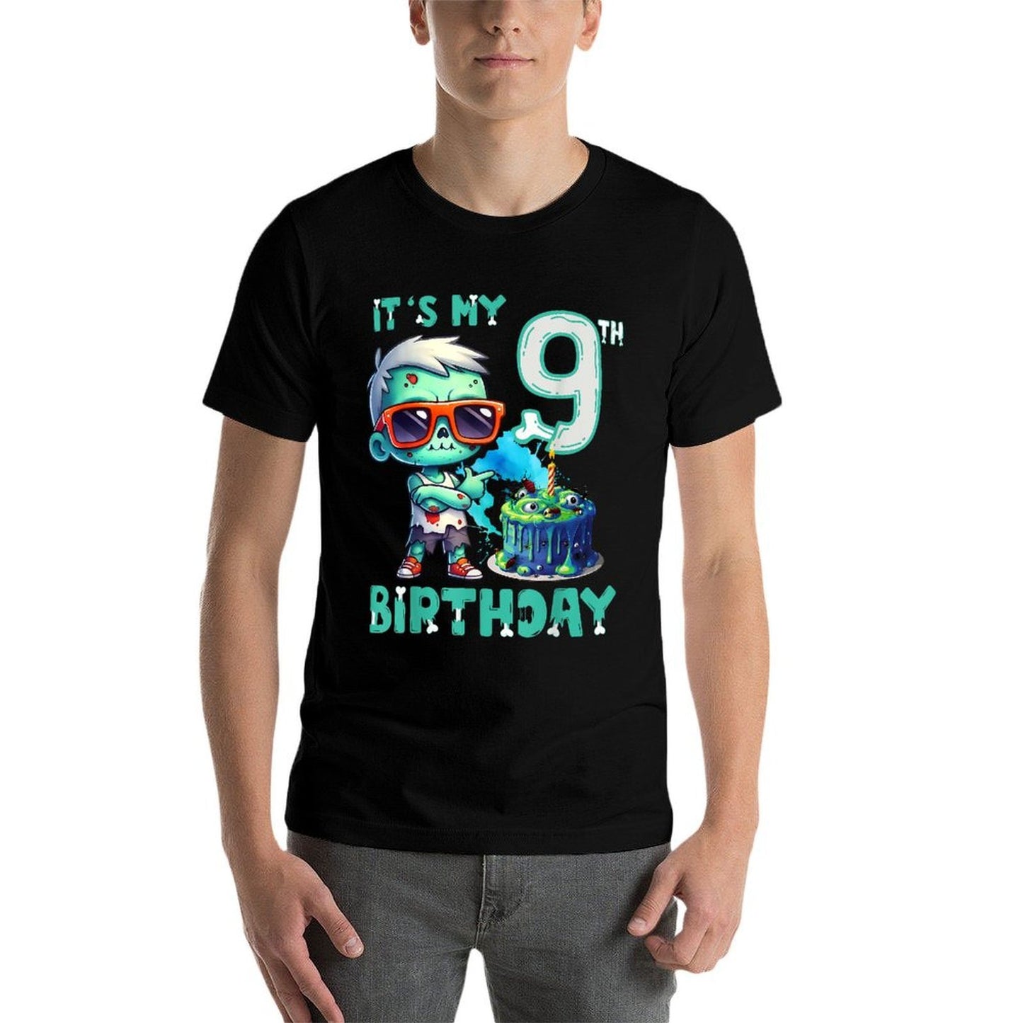 Kids It's My 9th Birthday Cool Zombie Lover 9 Year Old Boys  High-quality Stitching T-Shirt