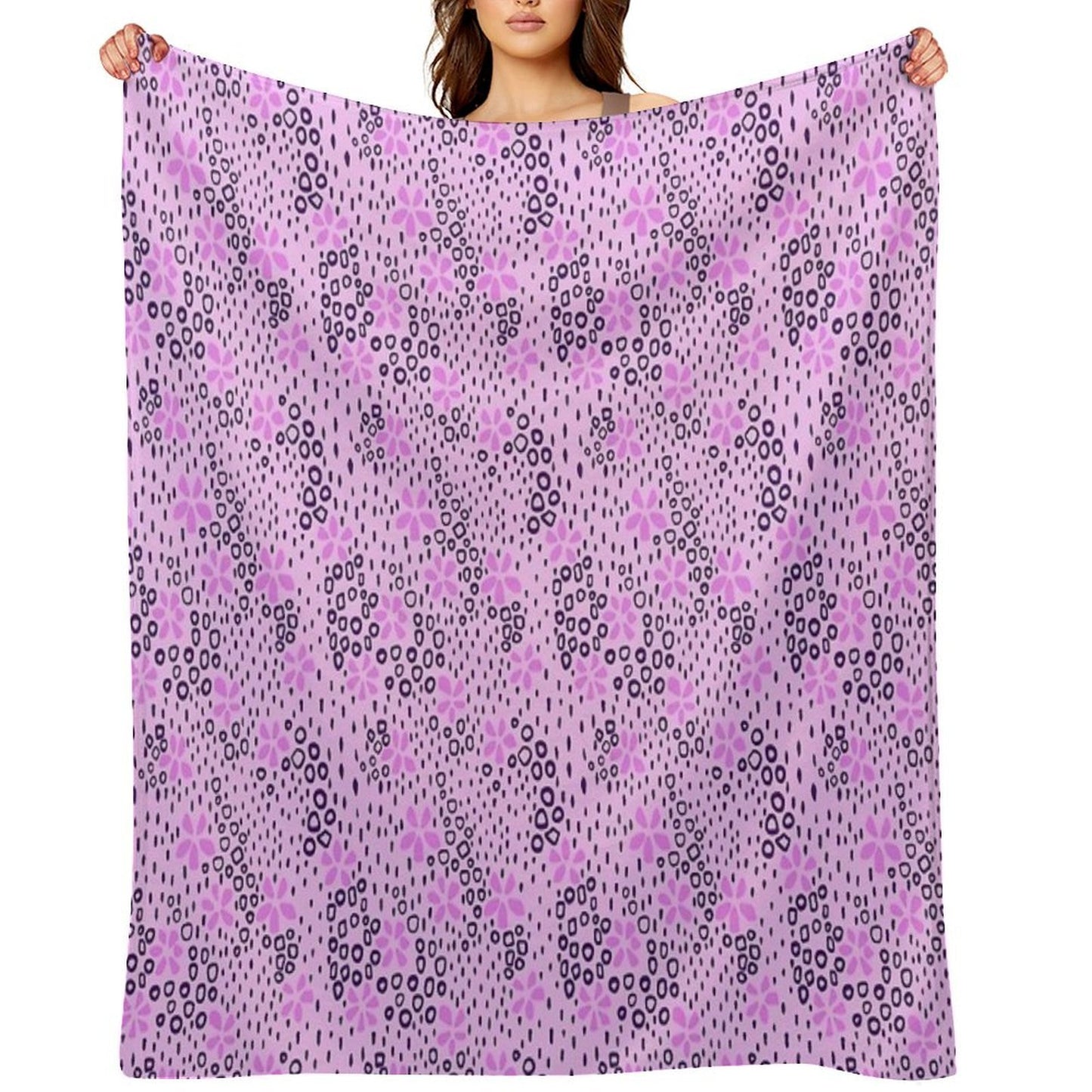 Wildflower Field - Minimalist Floral Pattern Gift-ready Throw Blanket