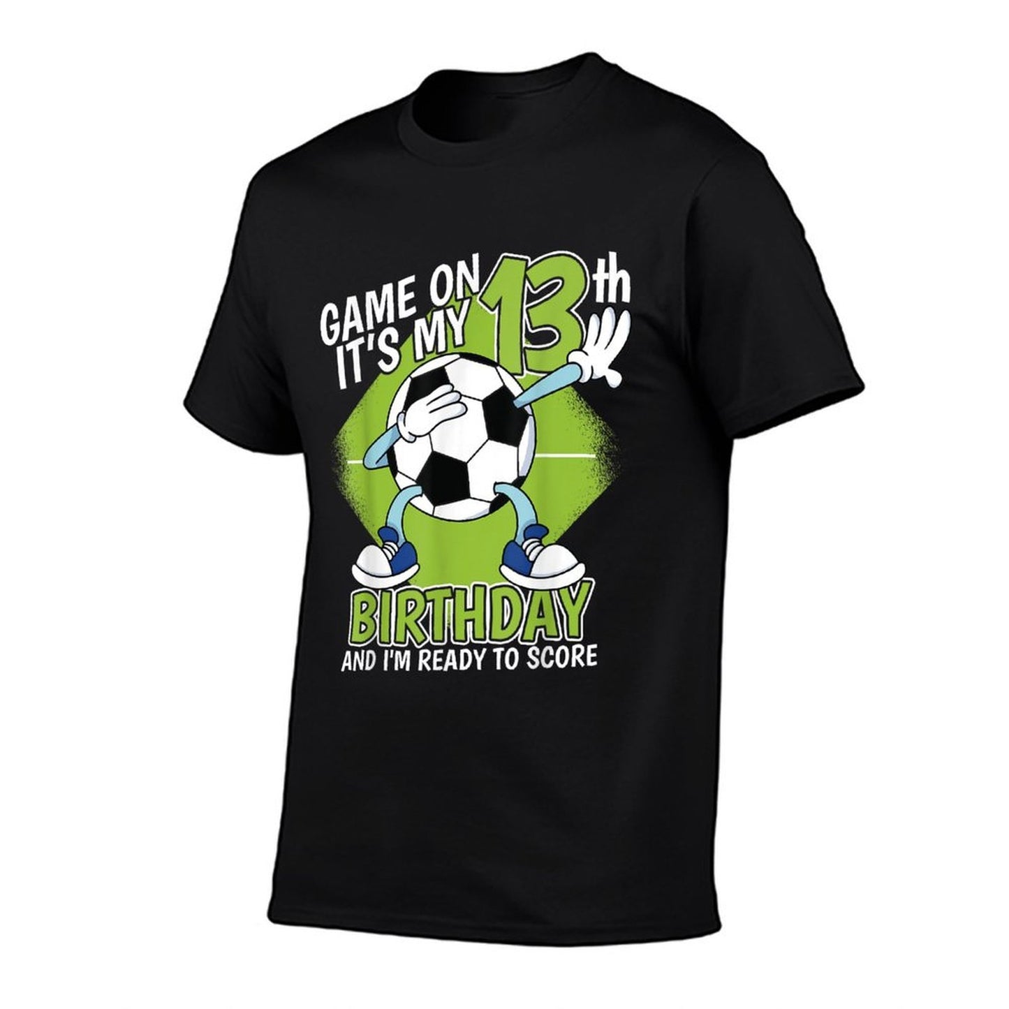 13 Year Old Soccer Player Boy 13th Birthday Soccer Theme  Heathered Texture T-Shirt