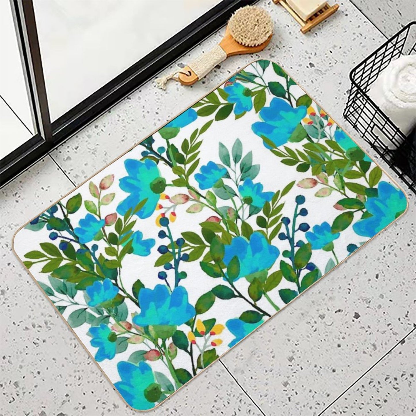 Blue #redbubble #decor #buyart  Non-Slip Bath Mat