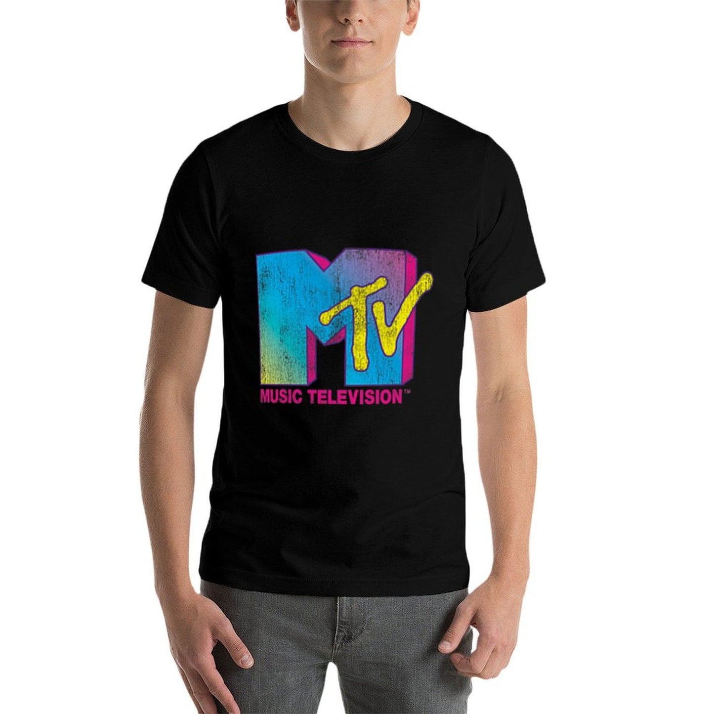 MTV Colorful Pocket Logo Music Television Graphic  Affordable Price T-Shirt