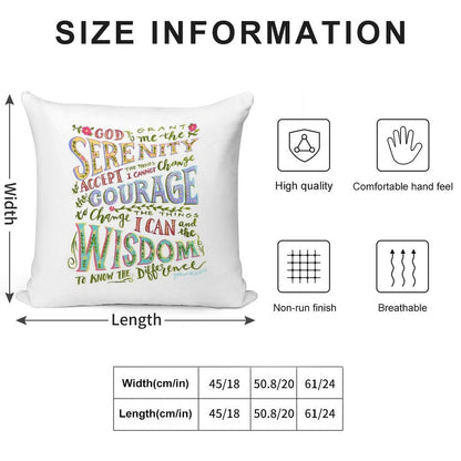 Serenity Prayer Hand Lettered Soft Skin-Friendly Throw Pillow