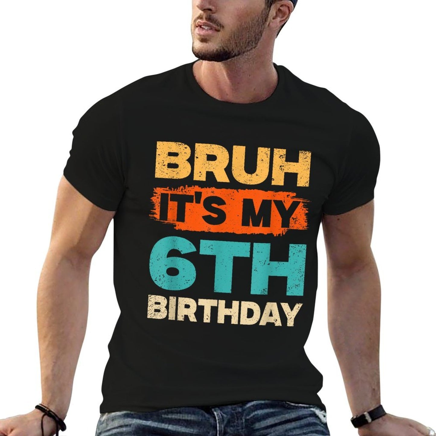 Kids Bruh Its My Boys 6th Birthday 6 Year Old Six BDay  Easy-care T-Shirt