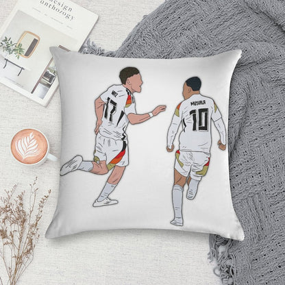 Florian Wirtz & Jamal Musiala Germany Celebration Soft Gift Ready Throw Pillow