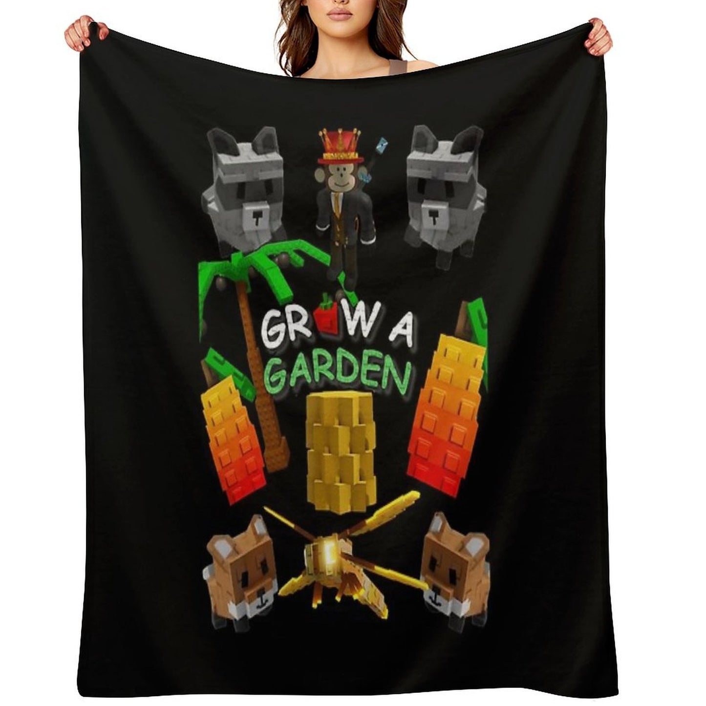 Grow A Garden Game Merch Plush Throw Blanket