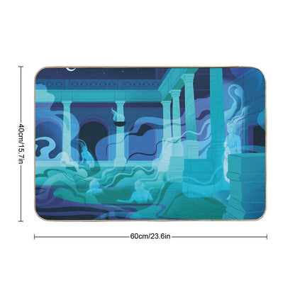 Night at The Baths - Aqua  Repositionable Bath Mat