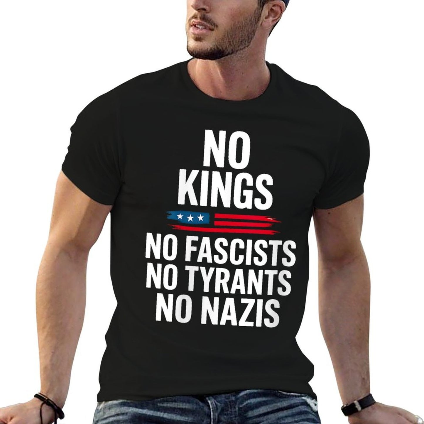 Womens No Kings No Fascists No Tyrants No Nazis No Kings In America  Fade-proof Color T-Shirt