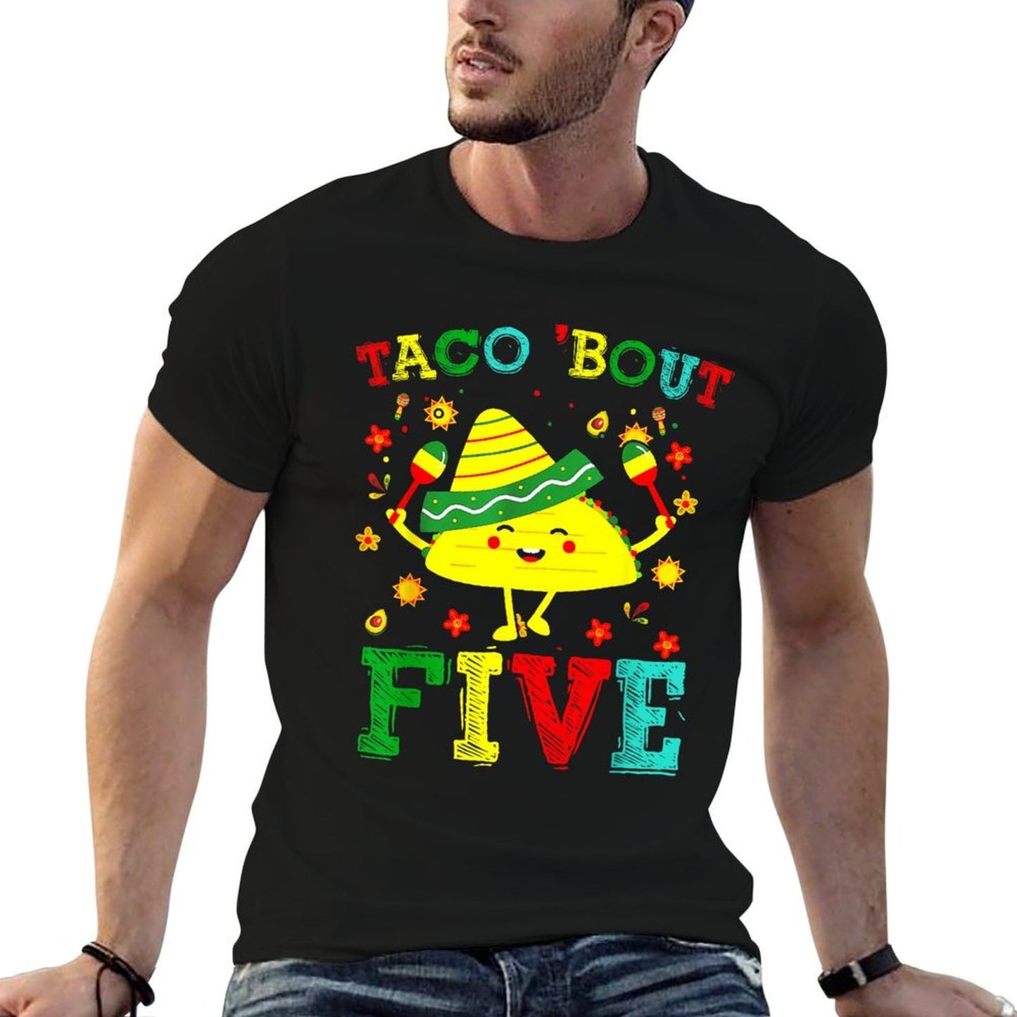 Taco 5th Birthday Outfit Taco Bout Five Mexican Fiesta  Soft T-Shirt