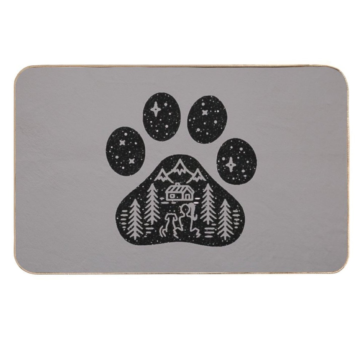 Dog Paw Camping Best Gift for Puppies Lover  Dirt-Trapping Bath Mat