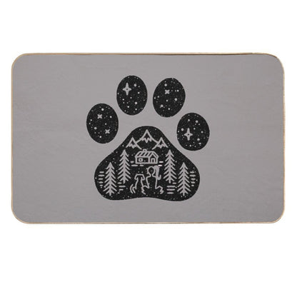Dog Paw Camping Best Gift for Puppies Lover  Dirt-Trapping Bath Mat