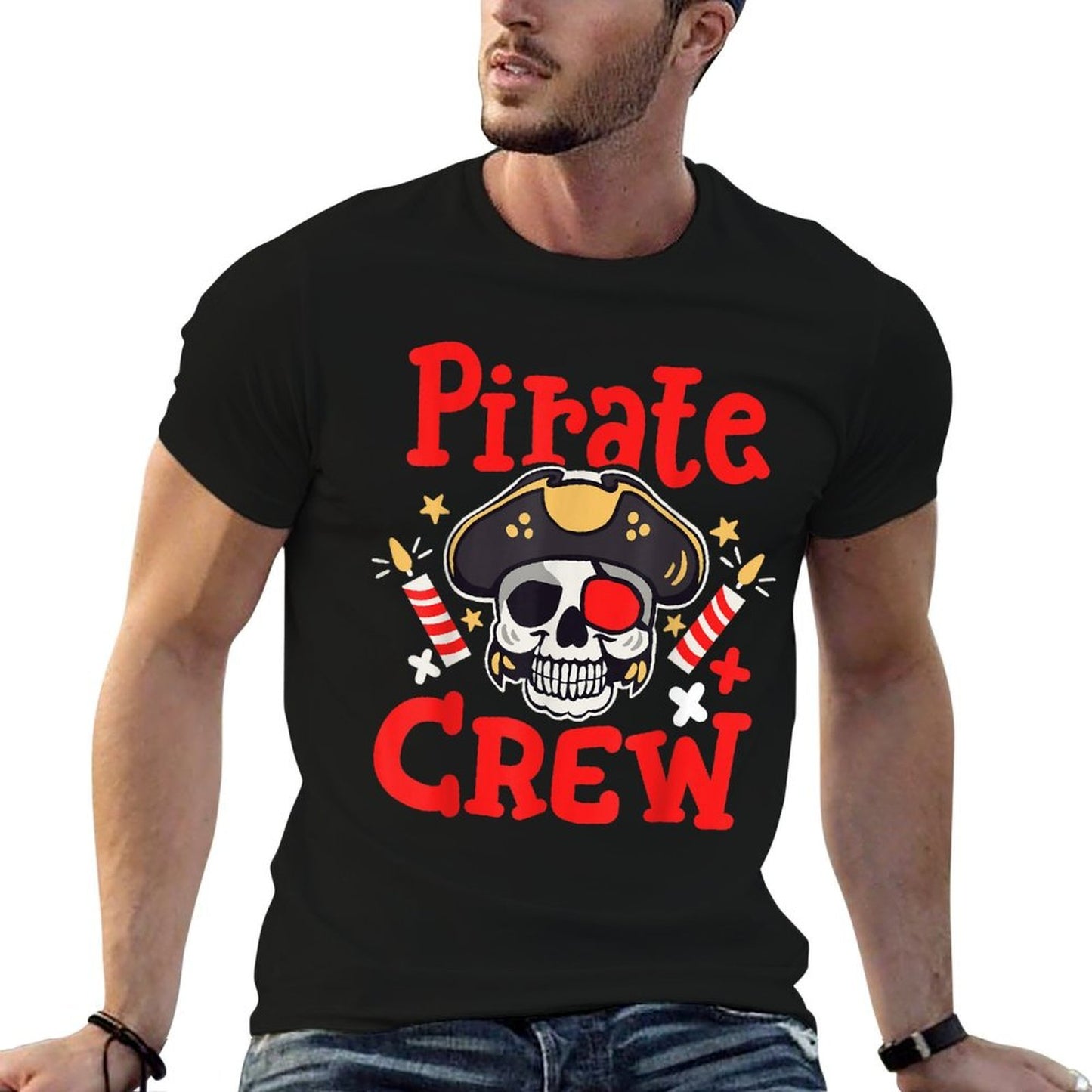 Birthday Pirate Crew Party Family Matching Men Women Kids  Tagless Design T-Shirt