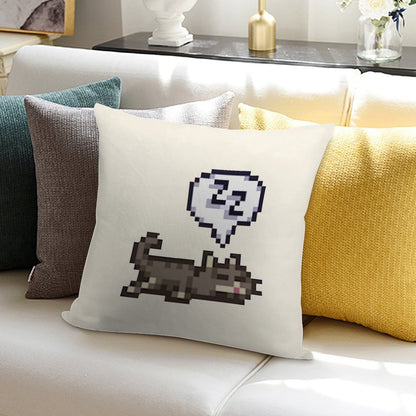 Stardew Valley Sleeping Cat Sploot Soft Reinforced Edging Throw Pillow