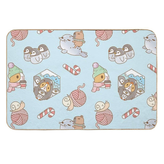 Bubu The Guinea Pig, South Pole Holiday Durable Bath Mat