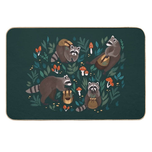 Raccoons Green  Multi-Purpose Bath Mat